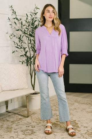 Dear Scarlett Lizzy Smock Top in Orchid Bloom