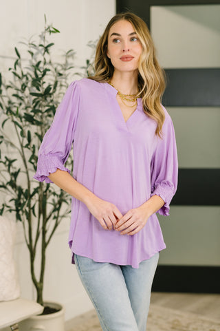Dear Scarlett Lizzy Smock Top in Orchid Bloom
