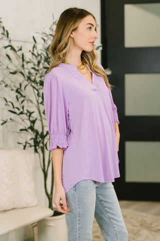 Dear Scarlett Lizzy Smock Top in Orchid Bloom