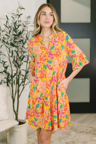 Dear Scarlett Lizzy Sunday Dress in Leaf Multi Floral