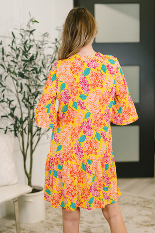 Dear Scarlett Lizzy Sunday Dress in Leaf Multi Floral