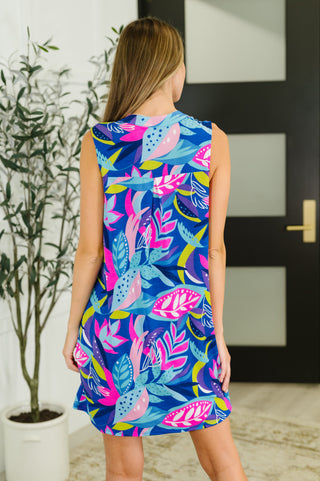 Dear Scarlett Lizzy Tank Dress in Bright Royal Floral