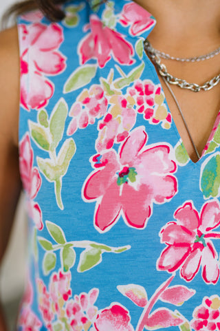 Dear Scarlett Lizzy Three Tier Tank Dress in Falling Floral