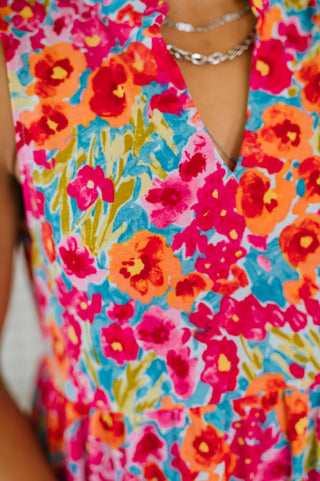 Dear Scarlett Lizzy Three Tier Tank Dress in Morning Glory