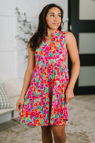 Dear Scarlett Lizzy Three Tier Tank Dress in Morning Glory