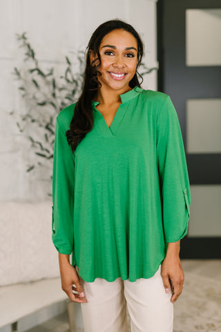 Dear Scarlett Lizzy Top in Kelly Green