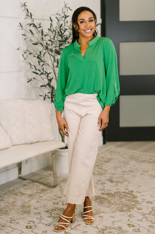 Dear Scarlett Lizzy Top in Kelly Green