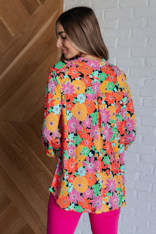 Dear Scarlett Lizzy Top in Pink and Yellow Multi Floral