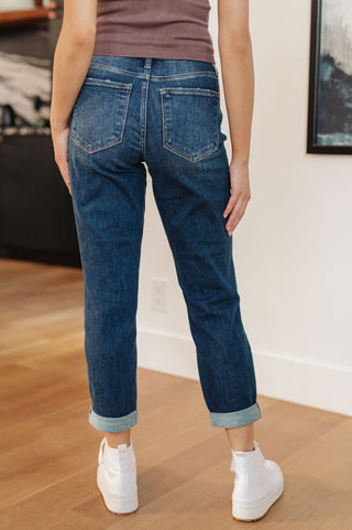 Judy Blue London Midrise Cuffed Boyfriend Jeans - Exclusive