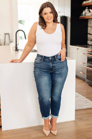 Judy Blue London Midrise Cuffed Boyfriend Jeans - Exclusive