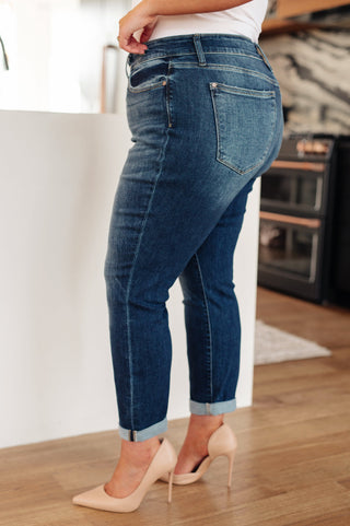 Judy Blue London Midrise Cuffed Boyfriend Jeans - Exclusive