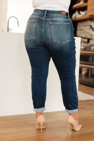 Judy Blue London Midrise Cuffed Boyfriend Jeans - Exclusive