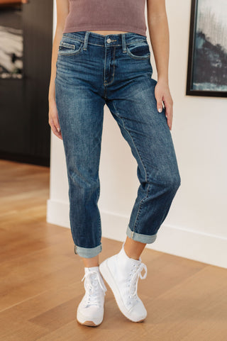 Judy Blue London Midrise Cuffed Boyfriend Jeans - Exclusive