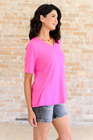 Now N Forever Lonesome Valley V-Neck Ribbed Top