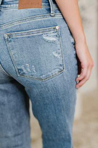 Judy Blue Lorena Mid Rise Vintage Wash Bootcut Jeans - Exclusive