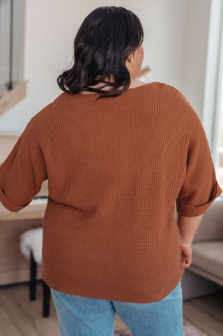 Andree By Unit Lotta Love Knitted Sweater Top in Rust