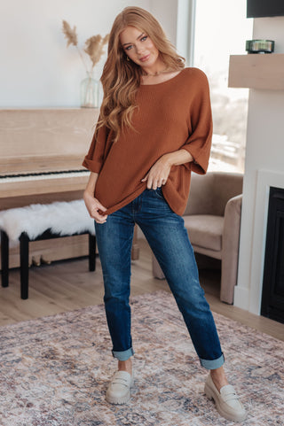 Andree By Unit Lotta Love Knitted Sweater Top in Rust