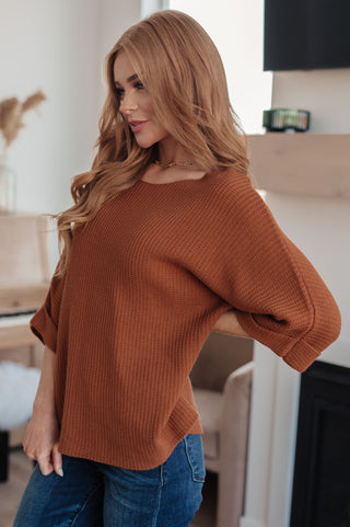 Andree By Unit Lotta Love Knitted Sweater Top in Rust