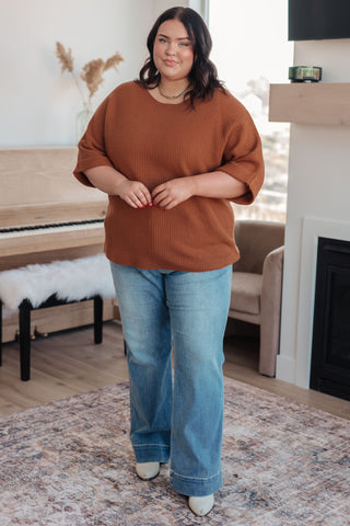 Andree By Unit Lotta Love Knitted Sweater Top in Rust