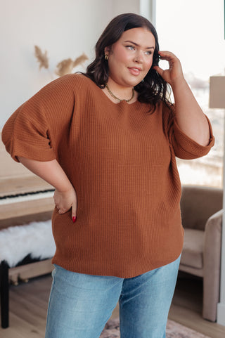 Andree By Unit Lotta Love Knitted Sweater Top in Rust