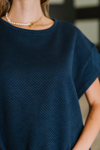 See and Be Seen Love on the Loose Quilted Top in Navy