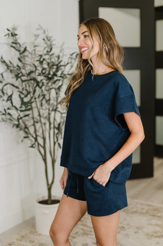 See and Be Seen Love on the Loose Quilted Top in Navy