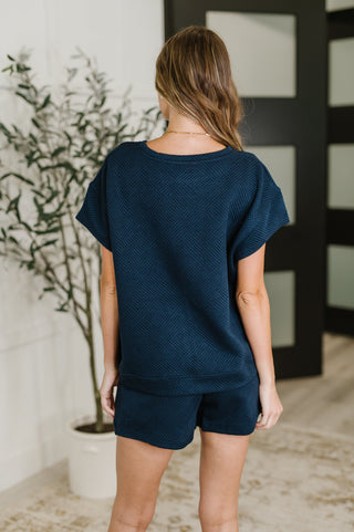 See and Be Seen Love on the Loose Quilted Top in Navy