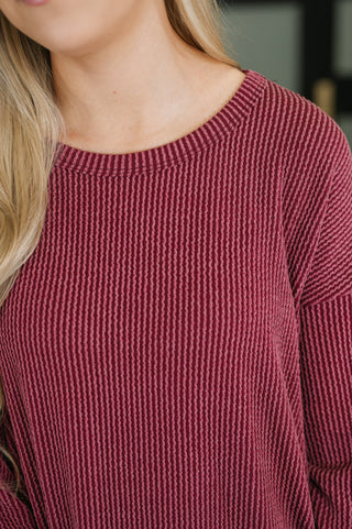 Heimish Love to Love You Textured Knit Dress in Burgundy