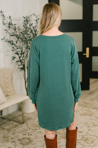 Heimish Love to Love You Textured Knit Dress in Hunter Green