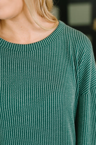Heimish Love to Love You Textured Knit Dress in Hunter Green