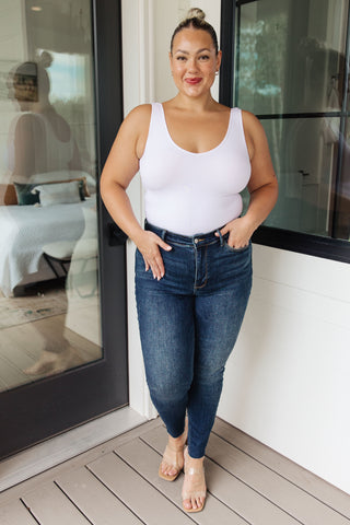 Judy Blue Lydia Mid Rise Vintage Raw Hem Skinny Jeans - Exclusive