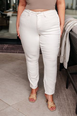 Judy Blue Maddie Mid Rise Braided Side Seam Relaxed Jeans - Exclusive