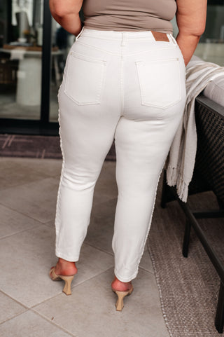 Judy Blue Maddie Mid Rise Braided Side Seam Relaxed Jeans - Exclusive
