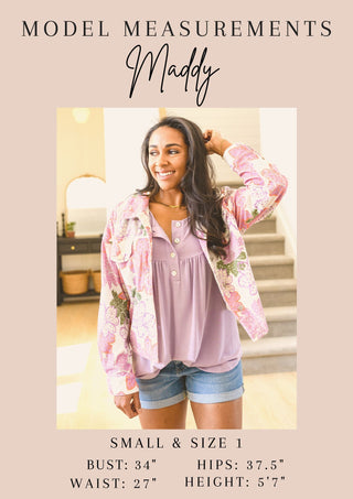 Jodifl Fabled in Floral Draped Peplum Top in Ivory
