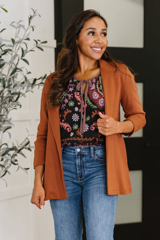 Dear Scarlett Magic 3/4 Blazer in Rust