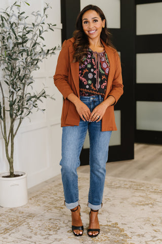 Dear Scarlett Magic 3/4 Blazer in Rust