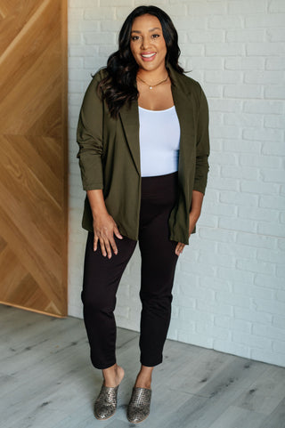 Dear Scarlett Magic 3/4 Blazer in Olive