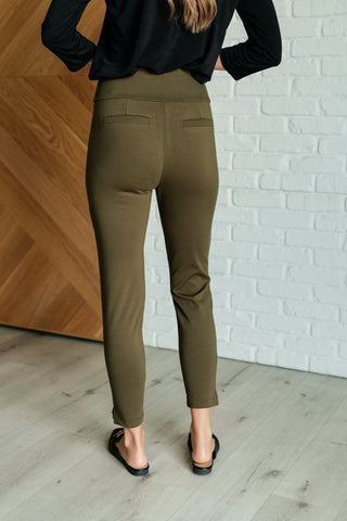 Dear Scarlett Magic Ankle Crop Skinny Pants in Olive