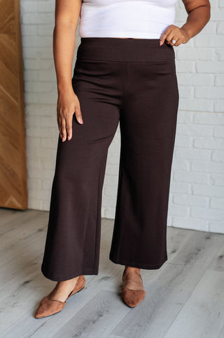 Dear Scarlett Magic Wide Leg Crop Pants in Chocolate