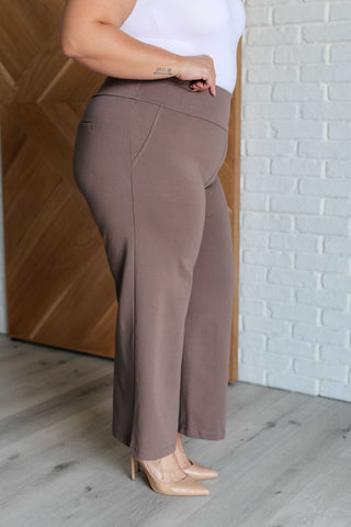 Dear Scarlett Magic Wide Leg Crop Pants in Dark Mocha