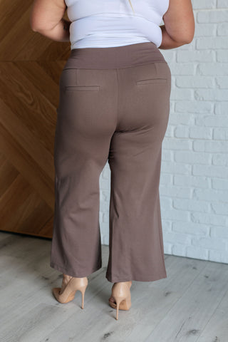 Dear Scarlett Magic Wide Leg Crop Pants in Dark Mocha