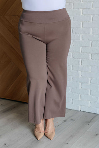 Dear Scarlett Magic Wide Leg Crop Pants in Dark Mocha