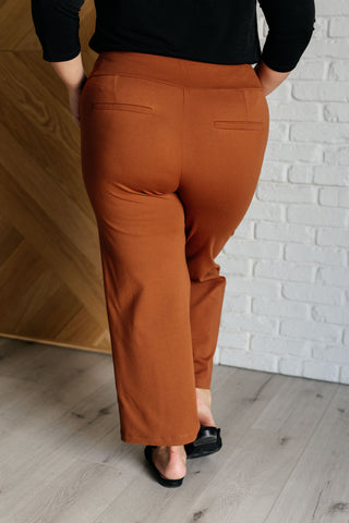 Dear Scarlett Magic Wide Leg Crop Pants in Rust