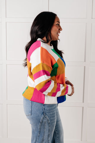 One Eleven North Manifesting Moment Checkered Color Block Sweater