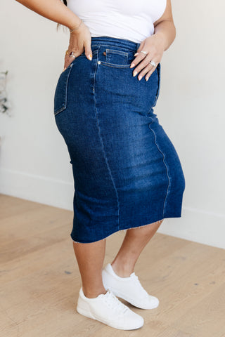 Judy Blue Marcy High Rise Denim Midi Skirt - Exclusive