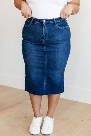 Judy Blue Marcy High Rise Denim Midi Skirt - Exclusive