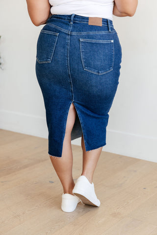 Judy Blue Marcy High Rise Denim Midi Skirt - Exclusive