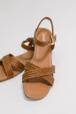 Soda Marlene Ankle Strap Woven Sandal