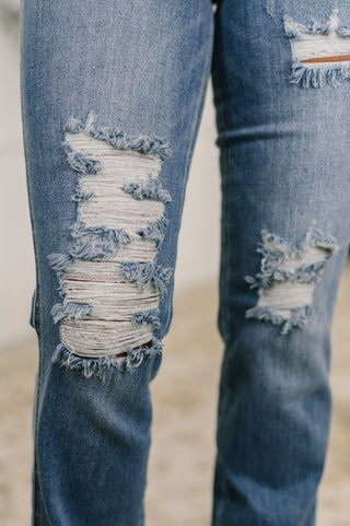 Judy Blue Maureen High Rise Distressed Bootcut Jeans - Exclusive