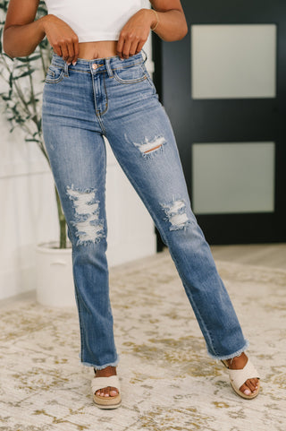 Judy Blue Maureen High Rise Distressed Bootcut Jeans - Exclusive